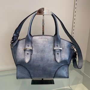 Alexander McQueen Small Metallic Blue Legend Bag